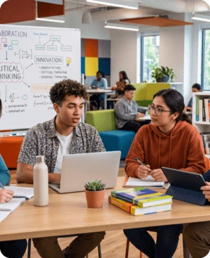 Mentor guiding students