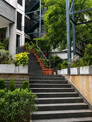 Bengaluru center entrance stairs